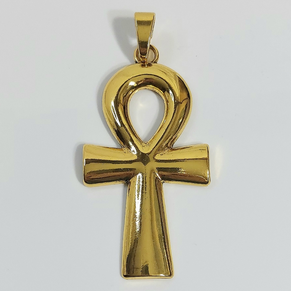 Gold Ankh Egypt Key Of Life Necklace Pendant - Mens Womens Jewelry